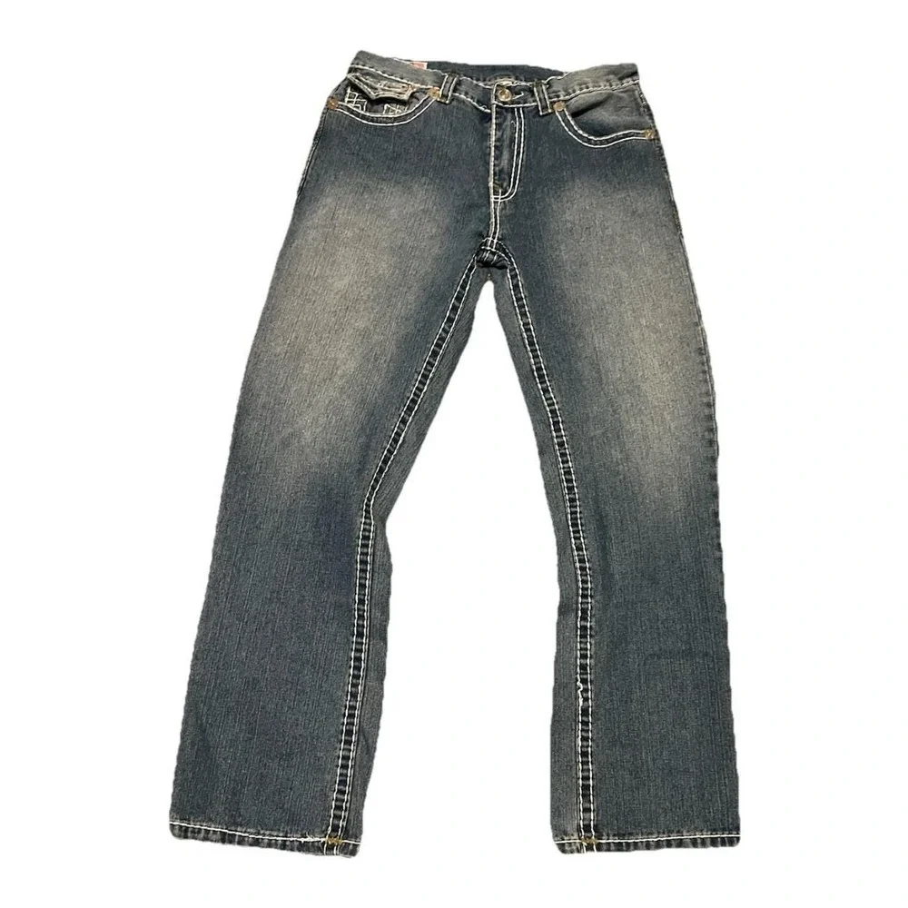 True Religion Ricky Super T 36 Jeans Thick Stitches Made In USA RARE Vintage